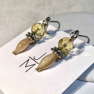 🌺Artisan Sterling, Citrine & MOP Earrings